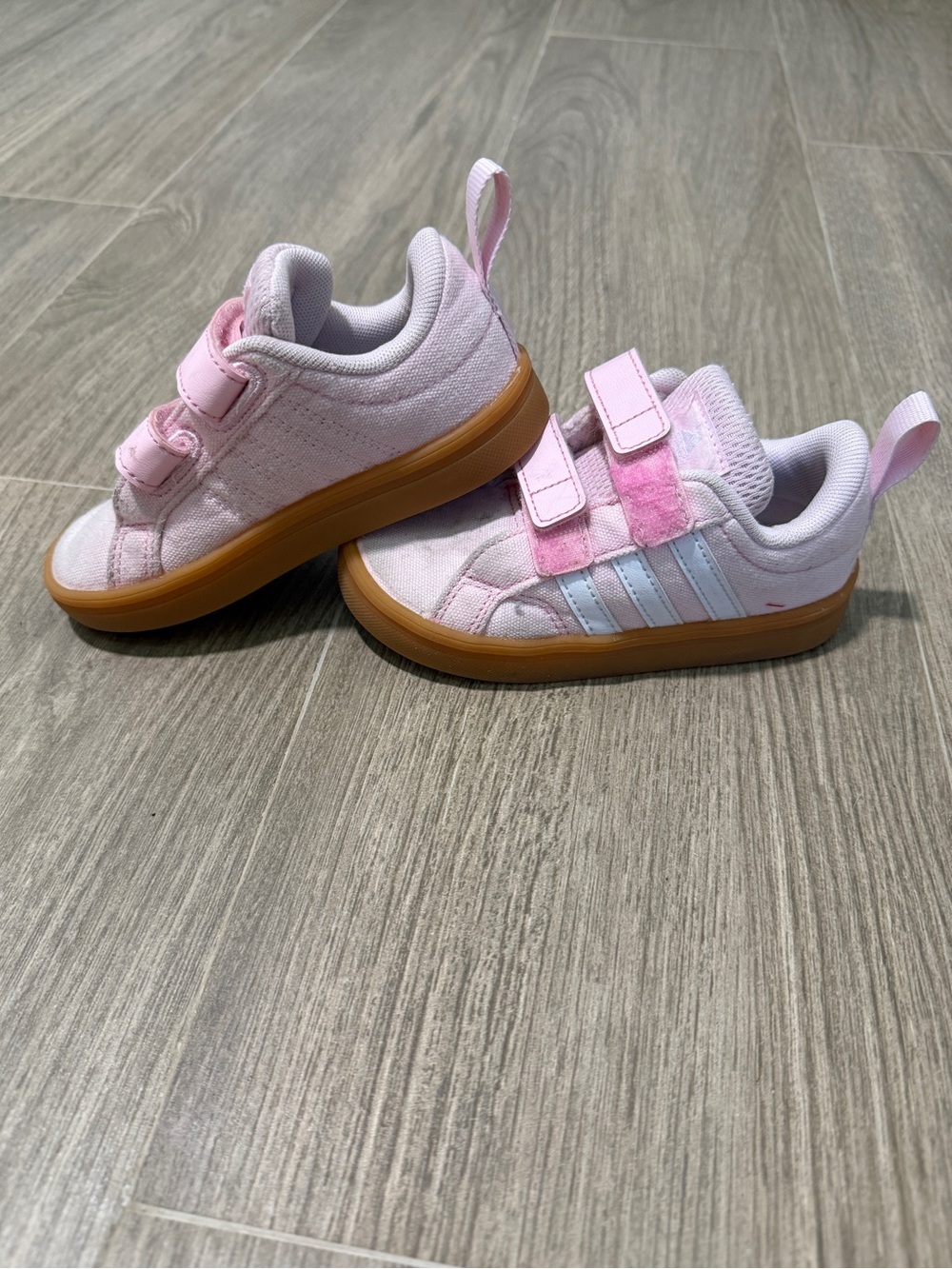 Adidas Kids VS Pace 2.0 Pink Sneakers with Gum Sole